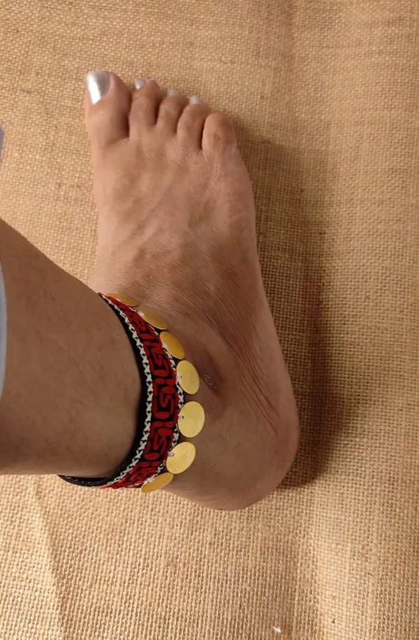 Black_&_Red_Fabric_Bohemian_Anklet_For_Women