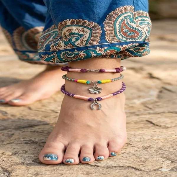 Multicolor_Beaded_Anklet_Set_For_Women_(Set_Of_3)