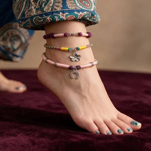 Multicolor_Beaded_Anklet_Set_For_Women_(Set_Of_3)