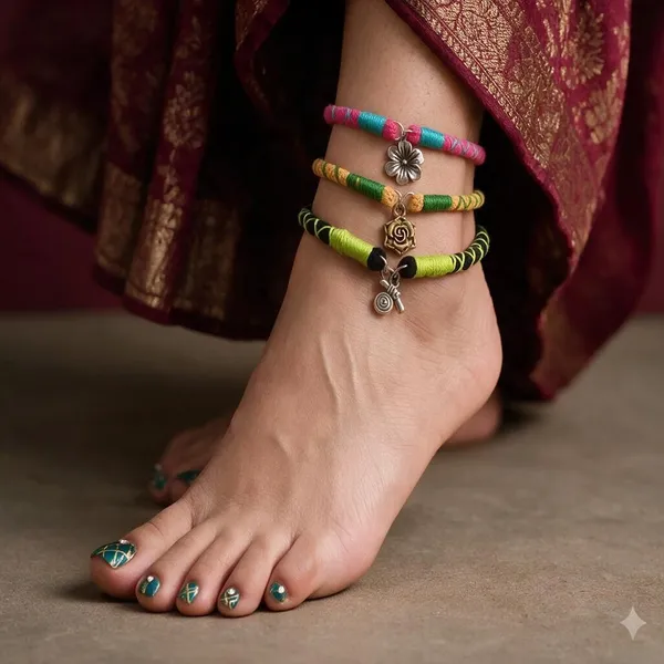 Multicolor_Beaded_Anklet_Set_For_Women_(Set_Of_3)