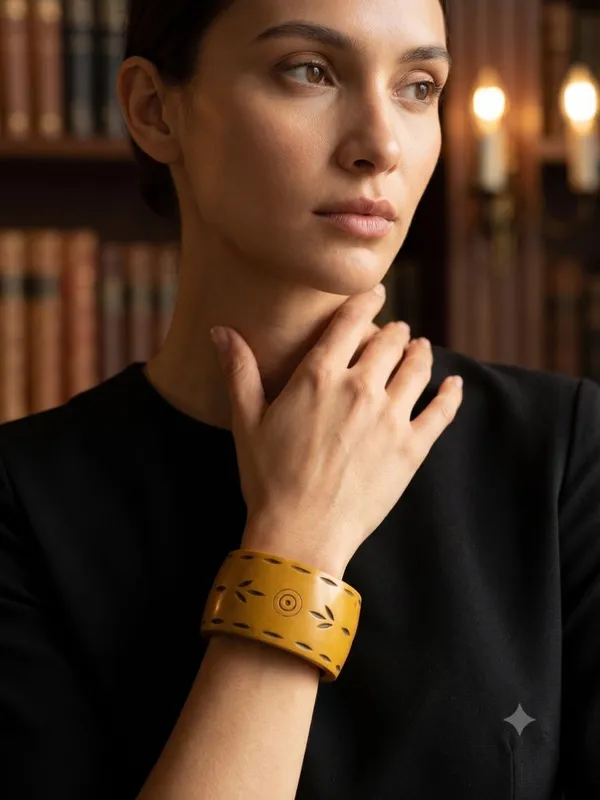 Brown_&_Orange_Half_Wooden_Kada_For_Women