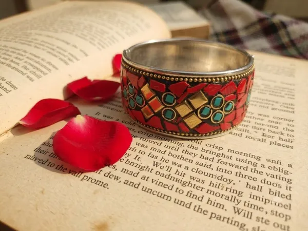 Red_Tibetan_Metal_Bangle_For_Women