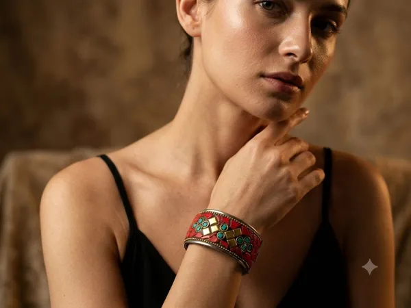 Red_Tibetan_Metal_Bangle_For_Women