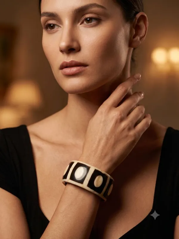 Black_&_White_Resin_Kada_For_Women