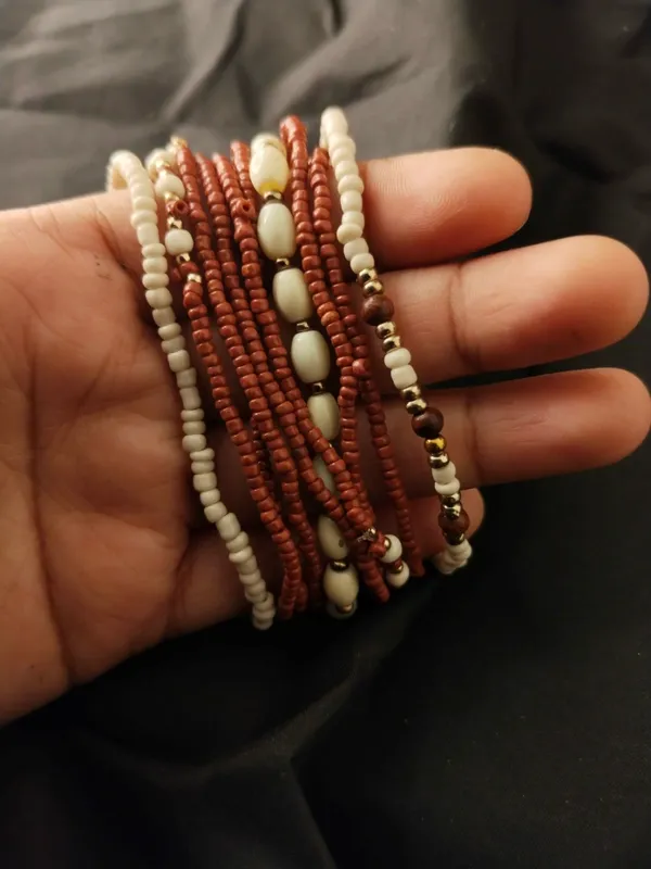 Brown_Multi_Layered_Small_Beads_Bracelet_For_Women
