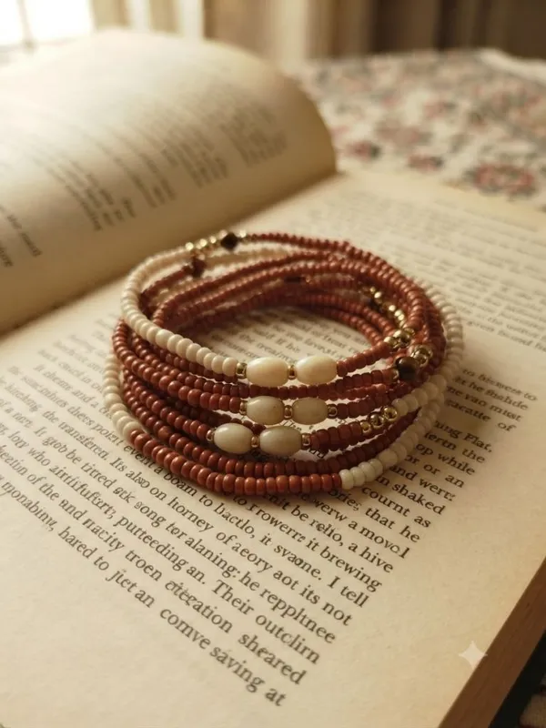 Brown_Multi_Layered_Small_Beads_Bracelet_For_Women