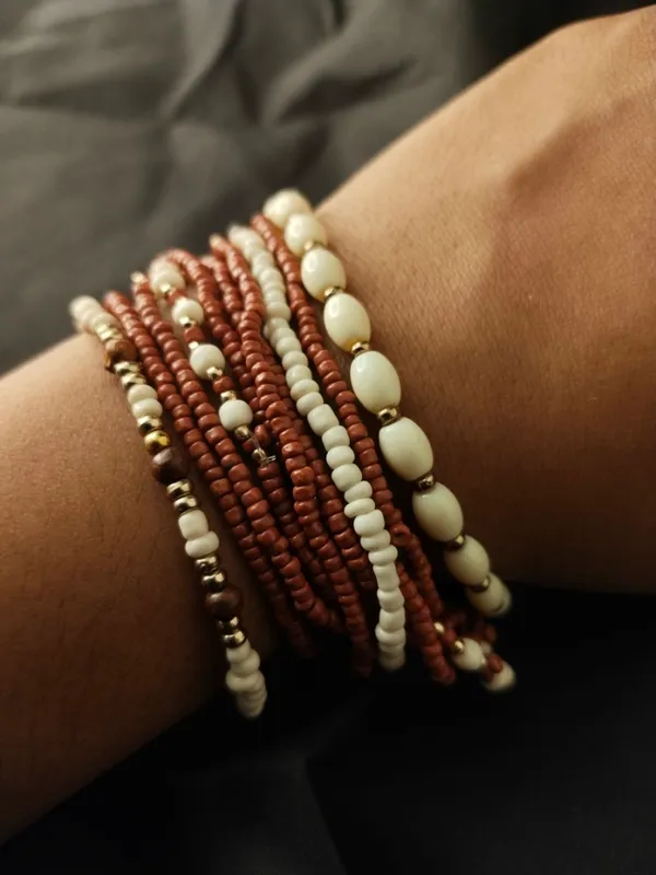 Brown_Multi_Layered_Small_Beads_Bracelet_For_Women