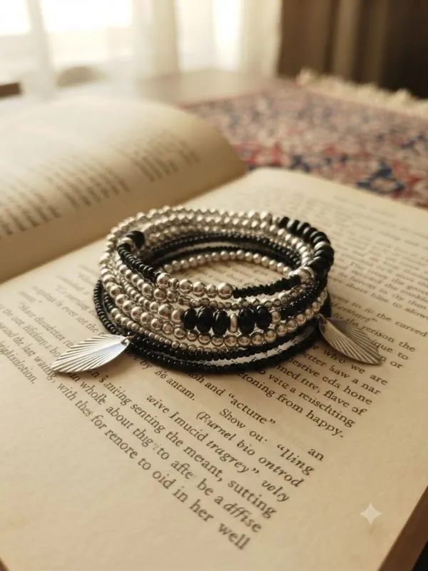 Brown_&_Grey_Multi_Layered_Small_Beads_Bracelet_For_Women