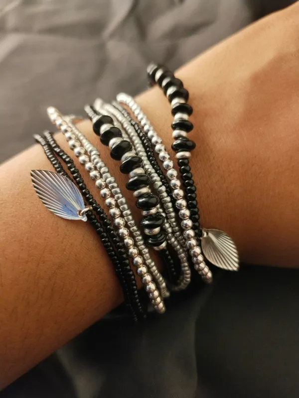 Brown_&_Grey_Multi_Layered_Small_Beads_Bracelet_For_Women