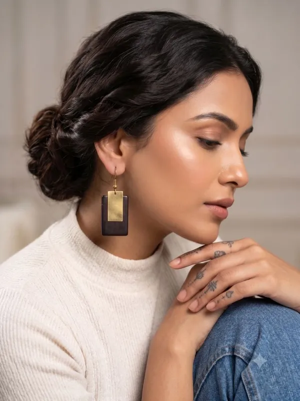 Wood_&_Brass_Earrings_For_Women