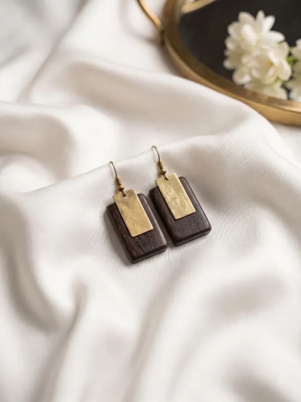 Wood_&_Brass_Earrings_For_Women
