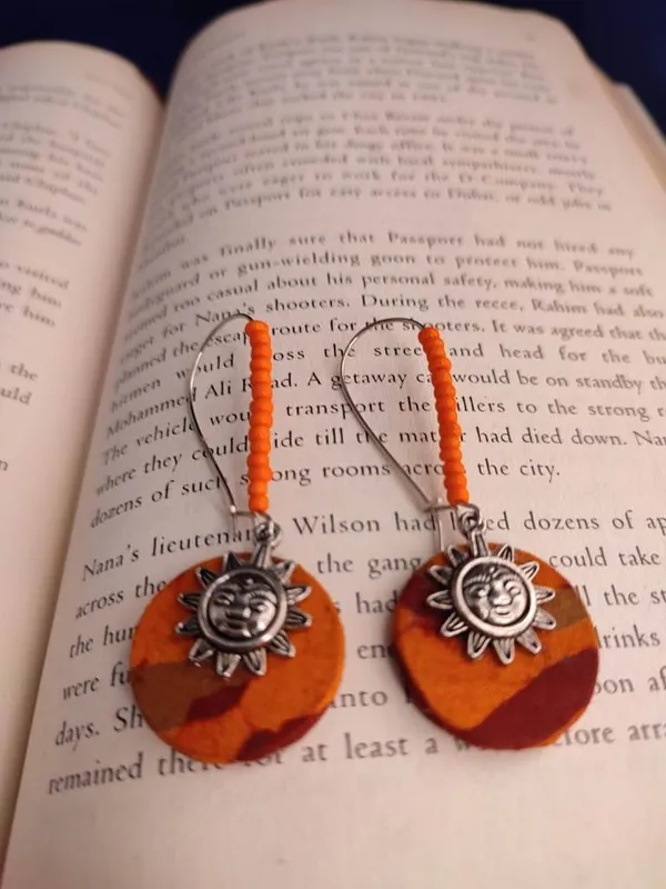 Orange_Fabric_Dangler_Earrings