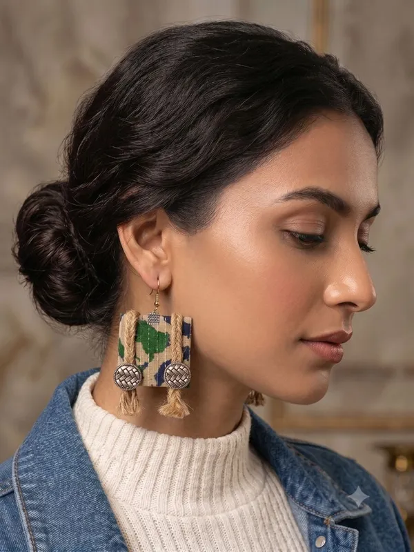 Green_Fabric_Earrings