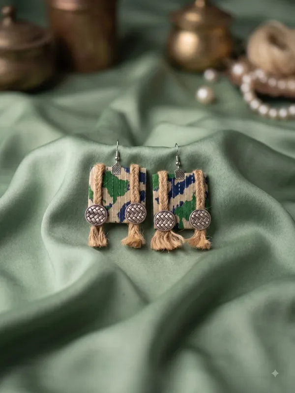 Green_Fabric_Earrings