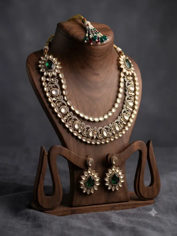 Emerald_Green_Kundan_Layered_Necklace_Set