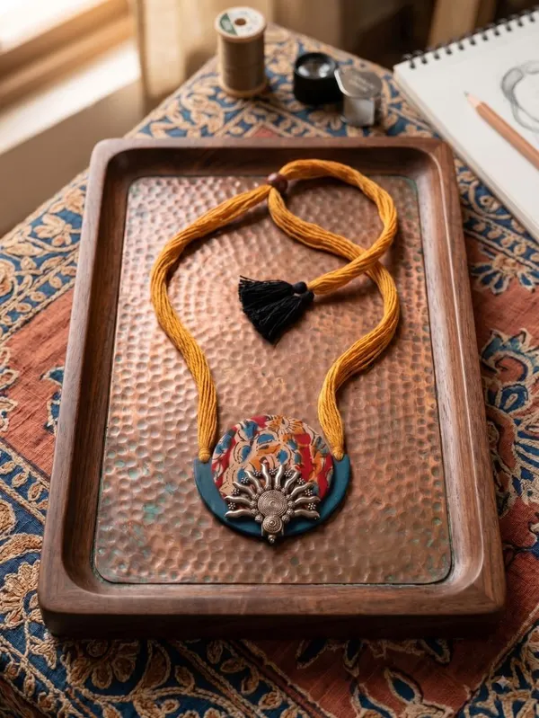Warli_Painted_Fabric_Necklace_For_Women