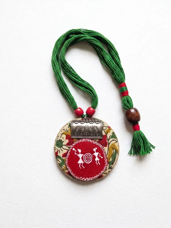 Warli_Painted_Fabric_Necklace_For_Women
