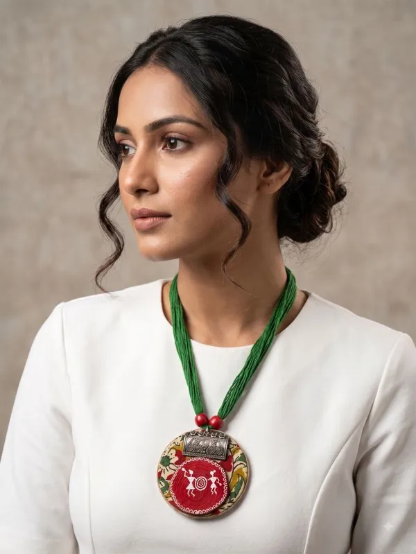 Warli_Painted_Fabric_Necklace_For_Women