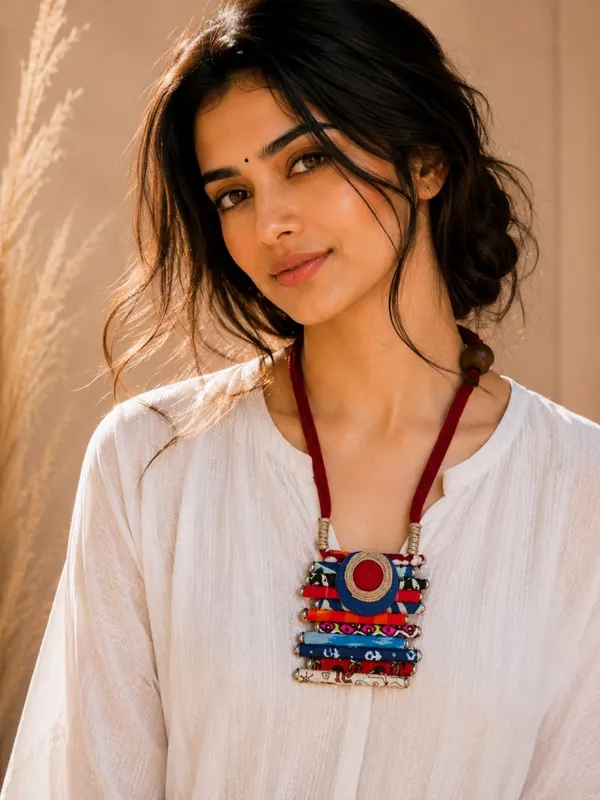 Multicolour_Fabric_Pipe_Statement_Necklace_For_Women