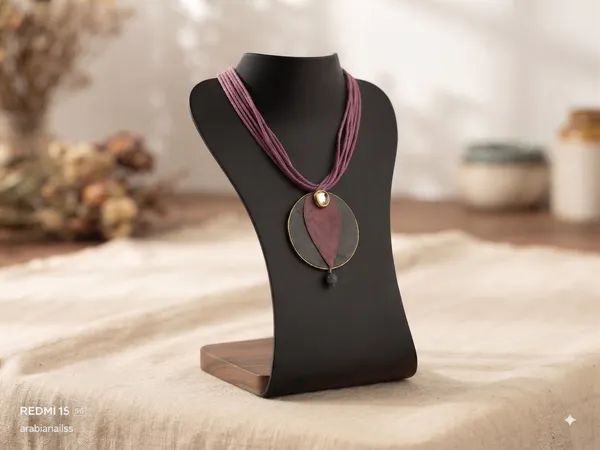 Pink_&_Grey_Fabric_Necklace