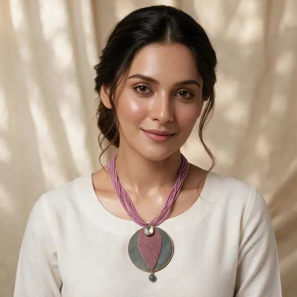 Pink_&_Grey_Fabric_Necklace