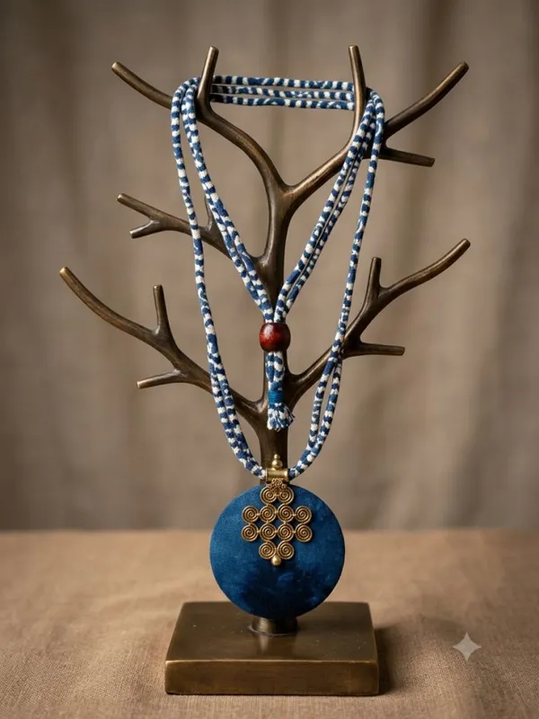 Blue_Fabric_Necklace_For_Women