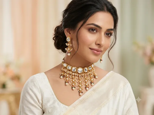 Gold-Plated_Layered_Kundan_Choker_Necklace_Set_with_Pearls