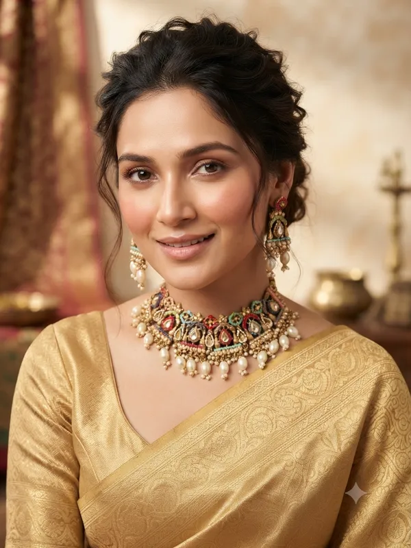 Gold-Plated_Multicolor_Meenakari_Kundan_Choker_Necklace_Set