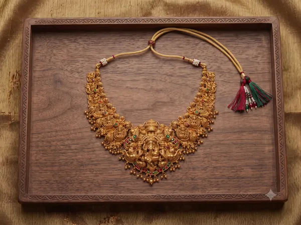 Gold-Plated_Temple_Goddess_Motif_Choker_Necklace_Set