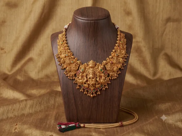 Gold-Plated_Temple_Goddess_Motif_Choker_Necklace_Set