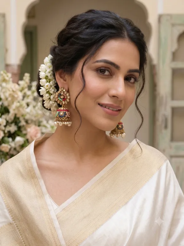 Multicolor_Kundan_Jhumka_Earrings