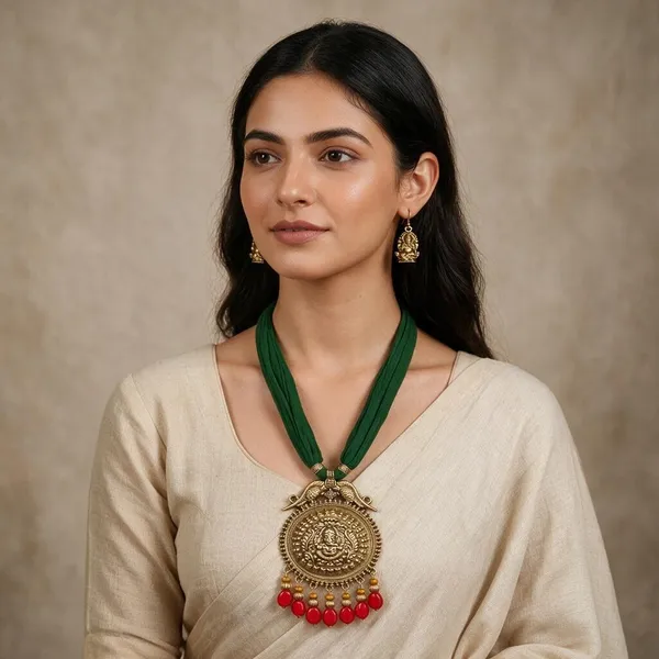 Green_Thread_Temple_Pendant_Necklace_For_Women