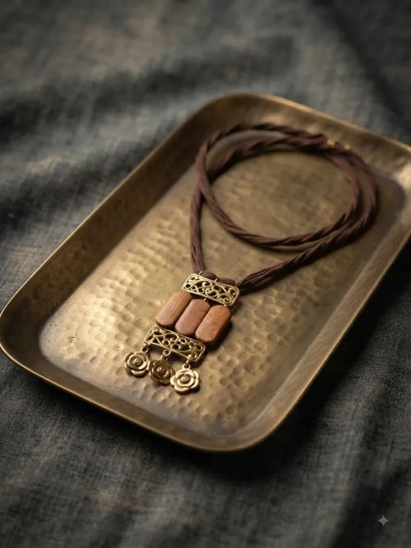 Wood_And_Golden_Charms_Pendant_Necklace