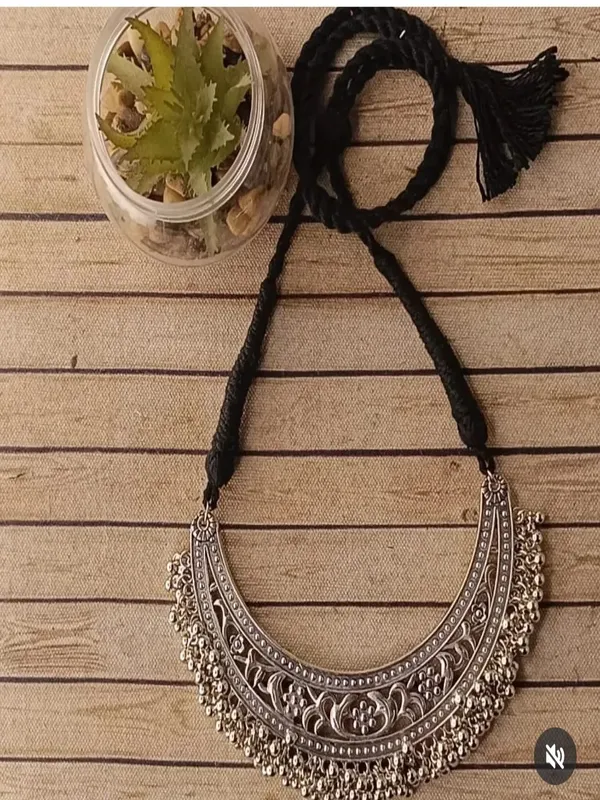 Silver_Tone_Half_Moon_Oxidised_Pendant_Necklace_For_Women