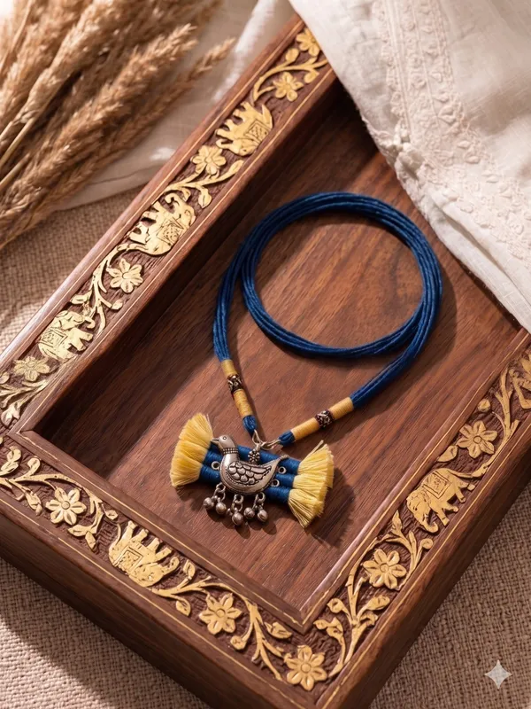 Blue_Thread_Statement_Necklace_For_Women