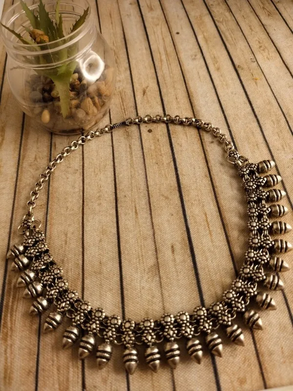Oxidised_Silver_Tone_Choker_Necklace_For_Women