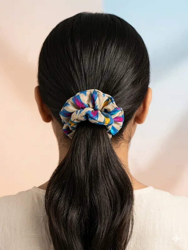 Multicolour_Printed_Fabric_Scrunchies_Set_For_Women