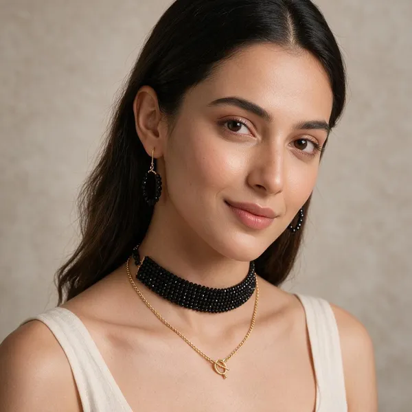 Black_Beaded_Choker_Necklace_For_Women