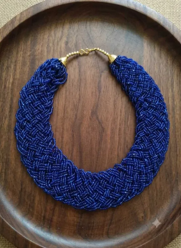 Blue_Beaded_Statement_Necklace_For_Women