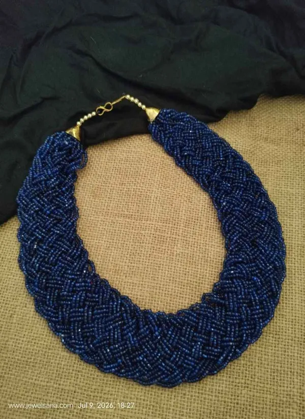 Blue_Beaded_Statement_Necklace_For_Women