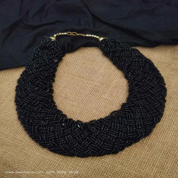 Black_Beaded_Statement_Choker_Necklace_For_Women