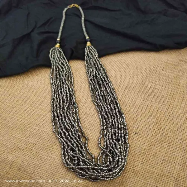 Black_Beaded_Layered_Necklace_For_Women