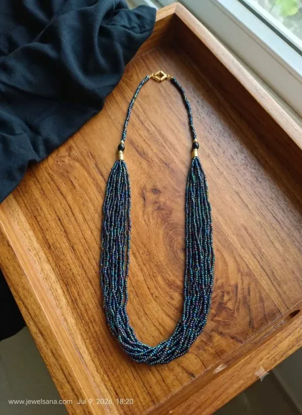 Black_Beaded_Layered_Necklace_For_Women