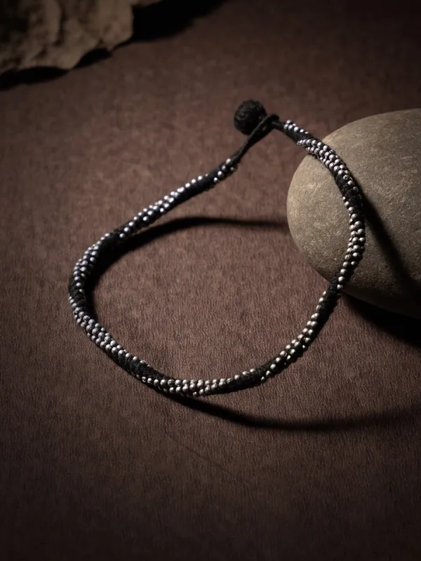 Black_Thread_Anklet_with_Silver_Beads