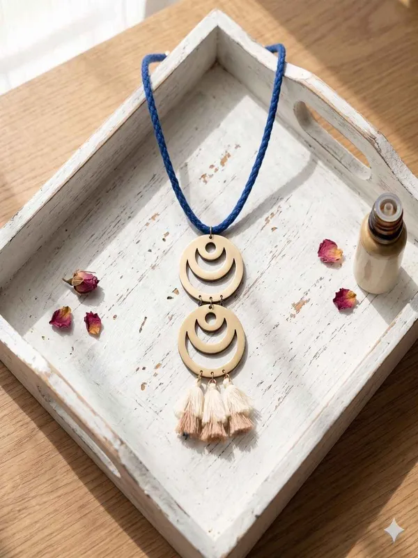Blue_Thread_Layered_Wooden_Necklace_For_Women