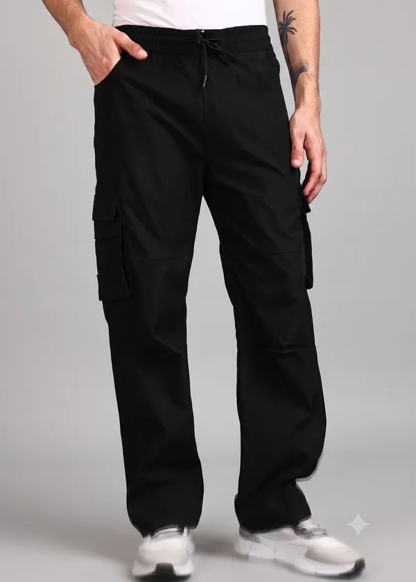 VERO_LIE_Black_Cargo_Trackpant_|_Premium_Utility_Fit_for_Everyday_Performance