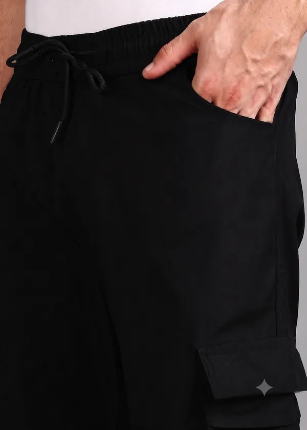 VERO_LIE_Black_Cargo_Trackpant_|_Premium_Utility_Fit_for_Everyday_Performance