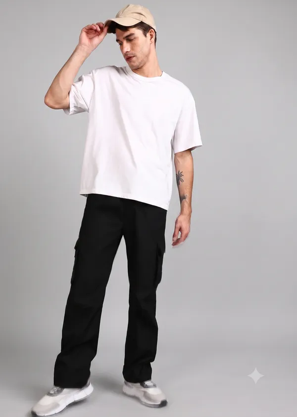 VERO_LIE_Black_Cargo_Trackpant_|_Premium_Utility_Fit_for_Everyday_Performance