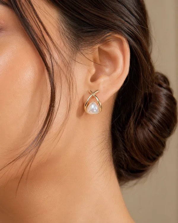 Golden_&_White_Stainless_Steel_Earring_For_Women
