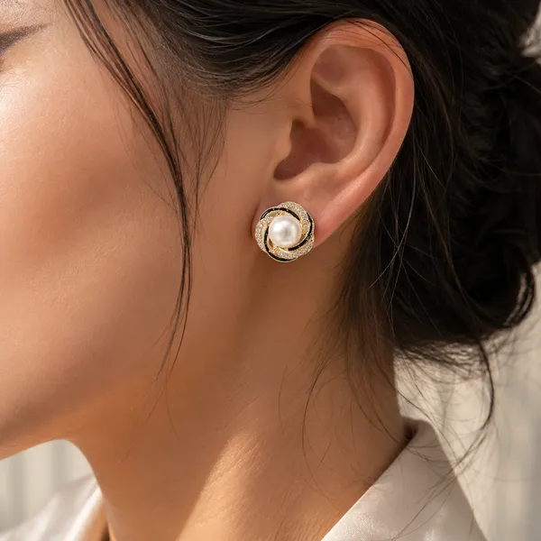 Black_&_White_Stainless_Steel_Earring_For_Women